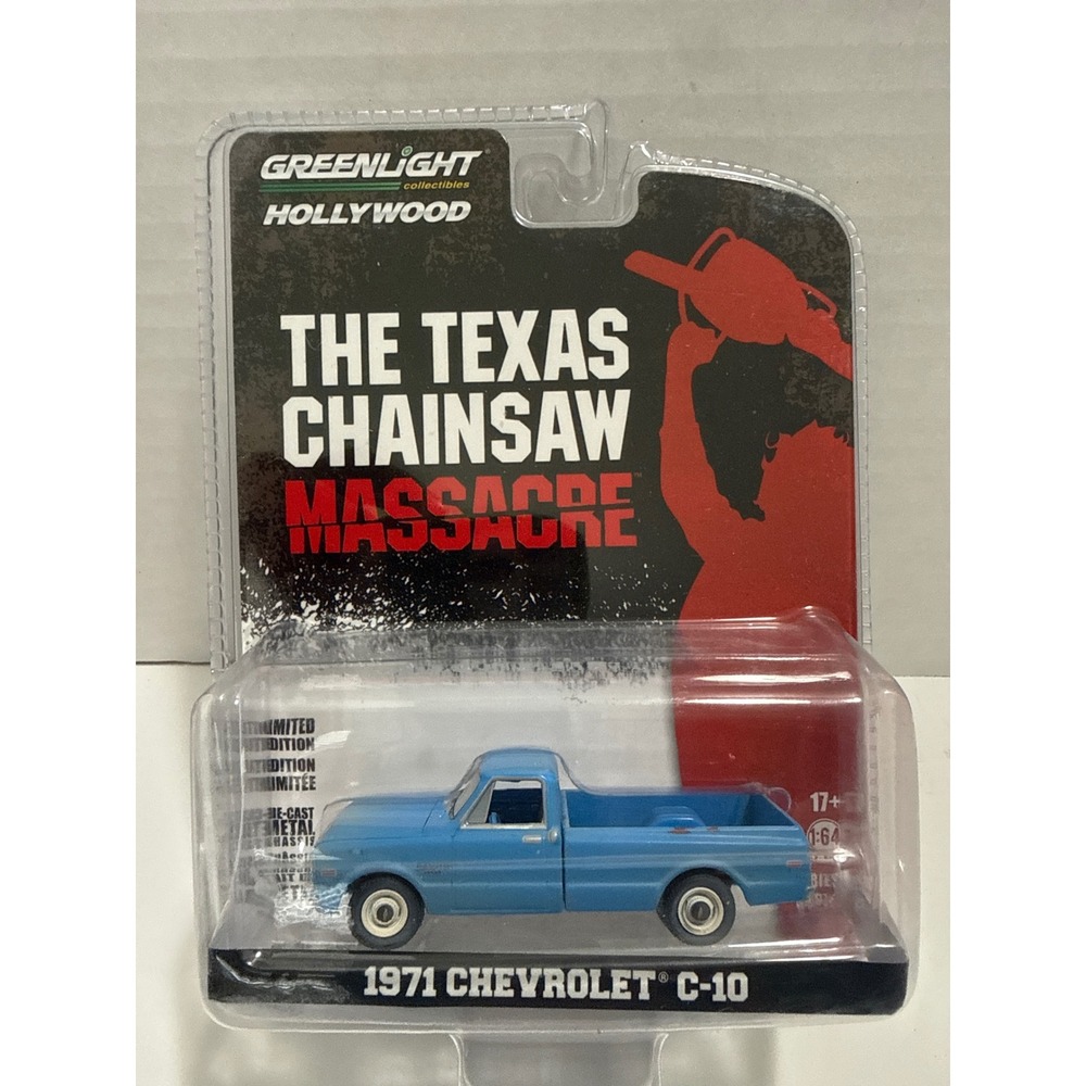 Greenlight 1971 Chevrolet C-10 Texas Chainsaw Massacre 1:64 Diecast Blue Truck